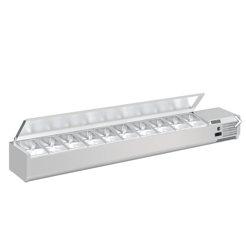 Saladette à poser avec couvercle Polar Série G 10x GN 1/4