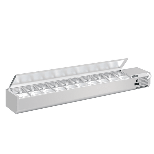 Saladette à poser avec couvercle Polar Série G 10x GN 1/4