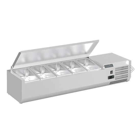 Saladette à poser avec couvercle Polar Série G 5x GN 1/4