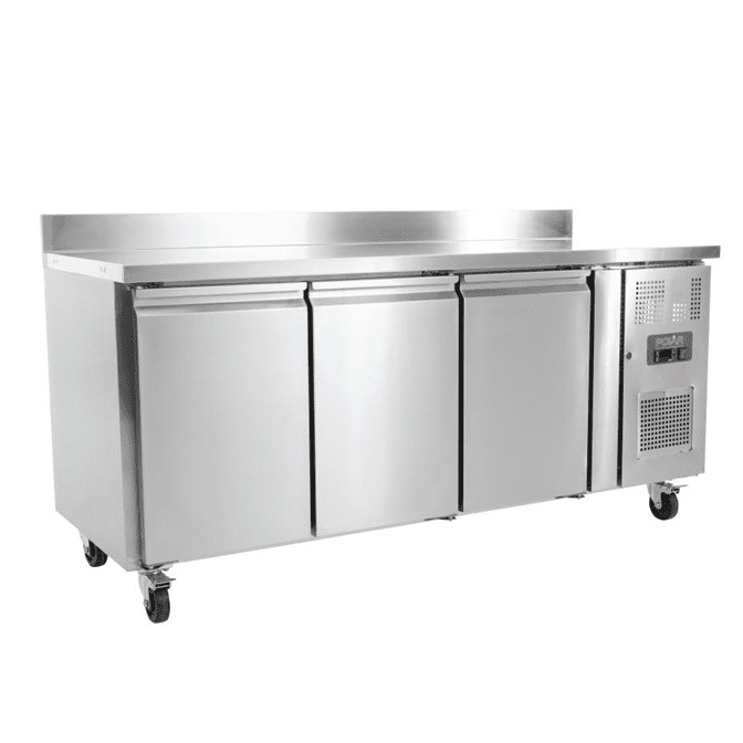 Table réfrigérée 3 portes avec dosseret 417L