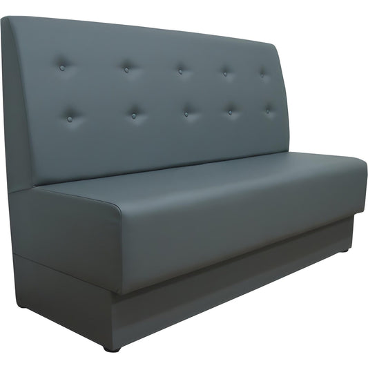 Banquette Brooklyn hêtre bois socle gris capitonné vertical