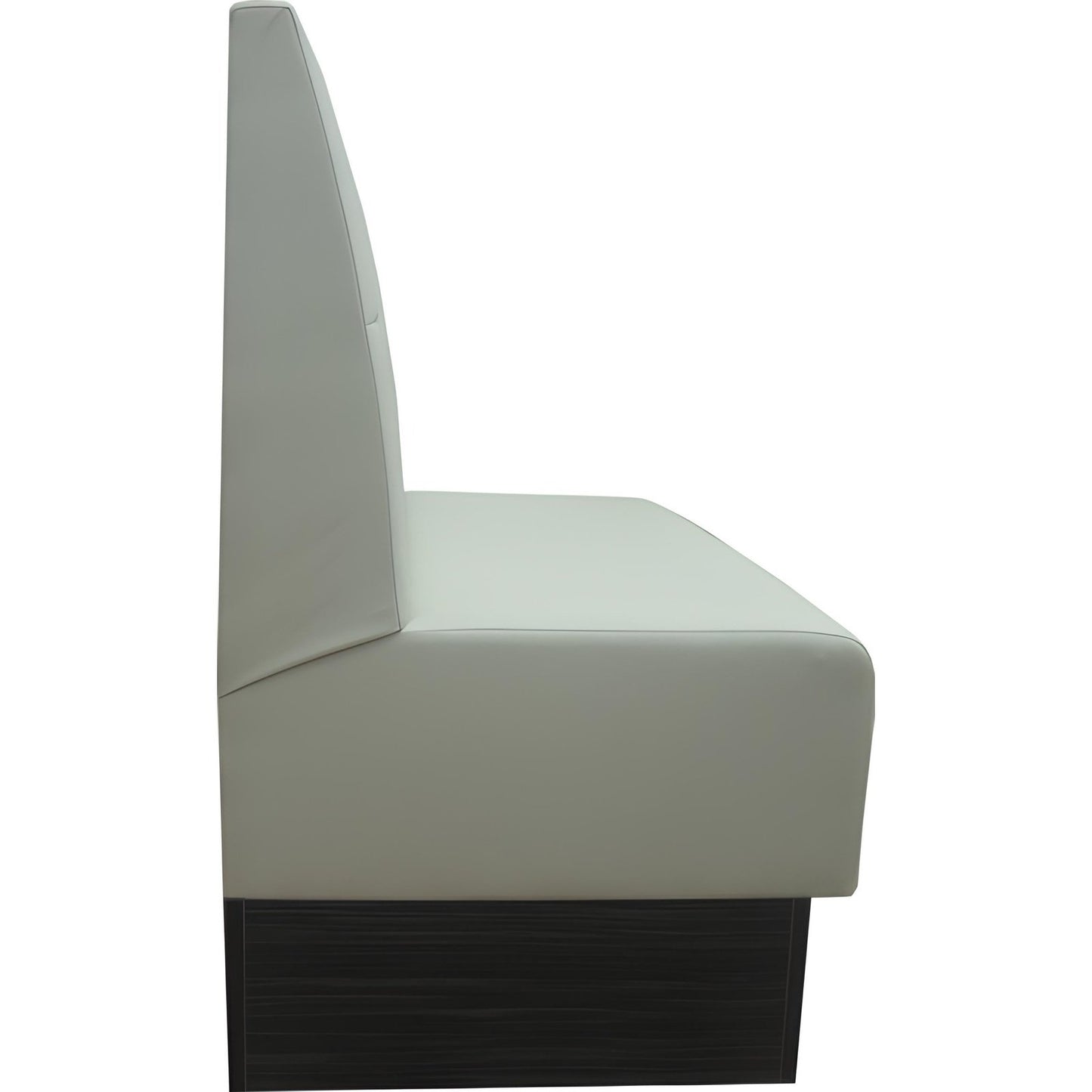 Banquette Las Vegas 03 vue de côté socle bois et dossier blanc