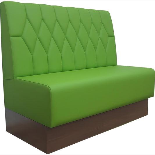 Banquette Las Vegas 03 vue de côté socle bois et dossier vert