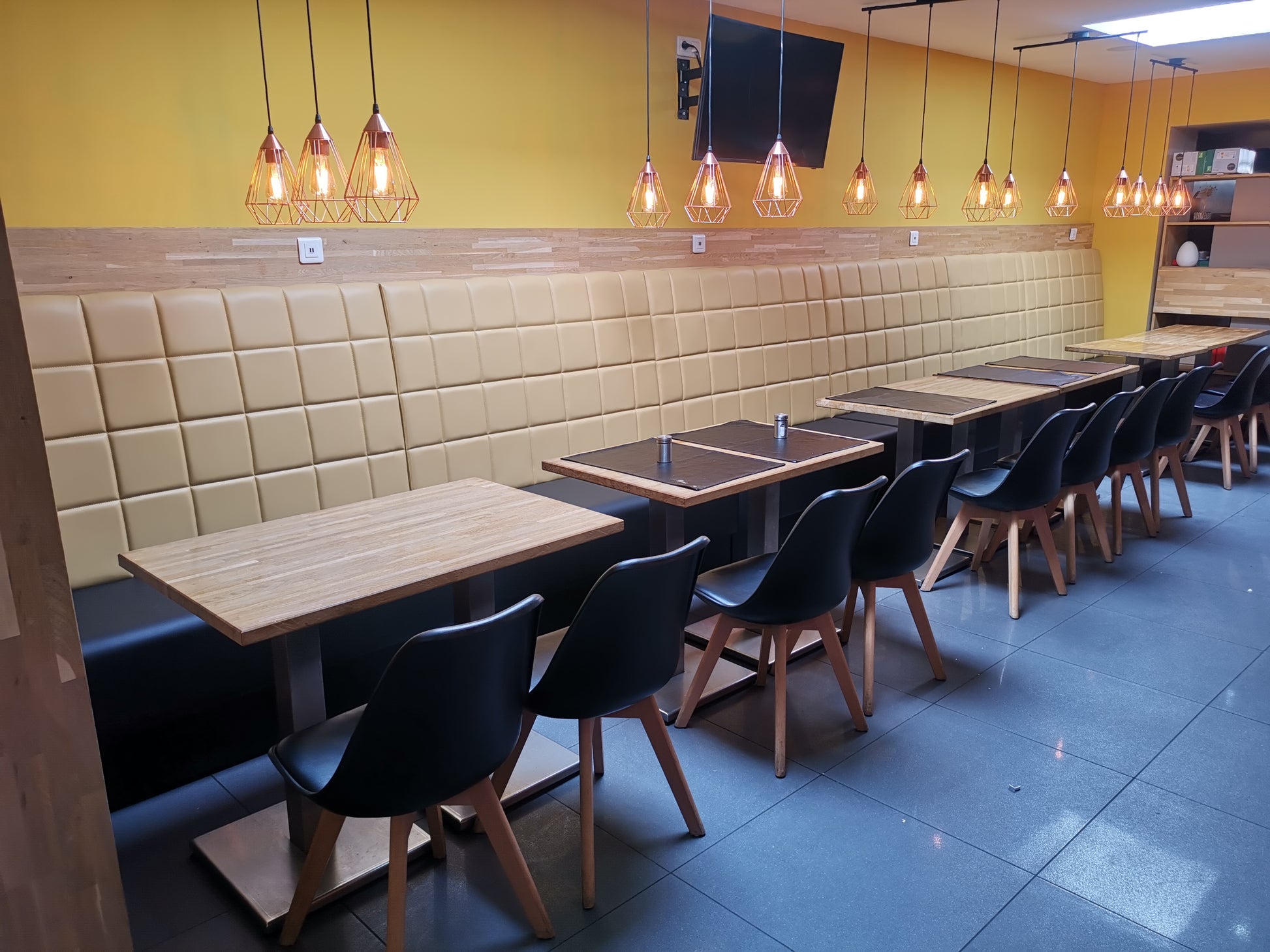banquette texas mise en situation dans un restaurant chic