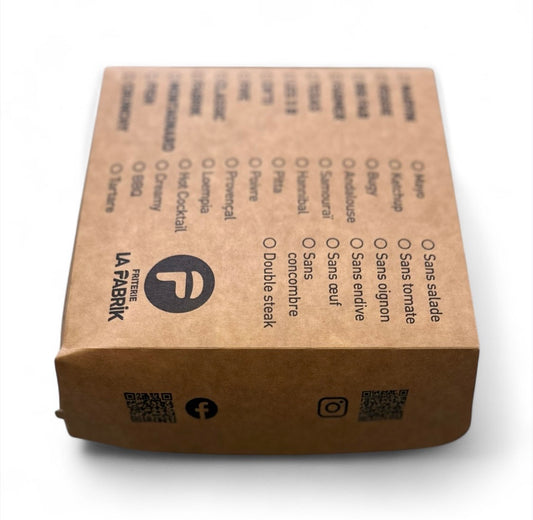 boite à hamburger pour fast food personnalisée vue de profil