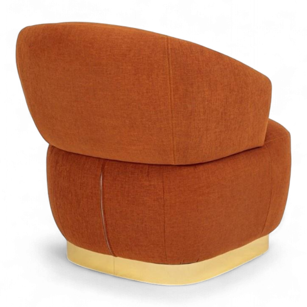 Fauteuil Stefon sur mesure en tissu et bois, design moderne et confortable pour aménagement professionnel vue du dossier