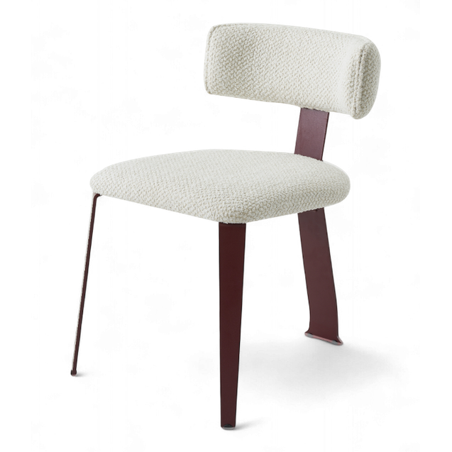 Chaise Karan tissu bouclé clair – chaise confortable pour hôtel haut de gamme