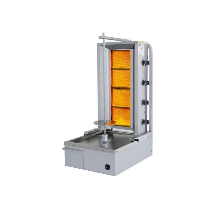 Grill vertical à kebab gaz 3 brûleurs pour restaurant