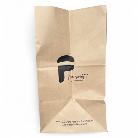 sac kraft personnalisable pour snack,  fast food, kebab vue de profil