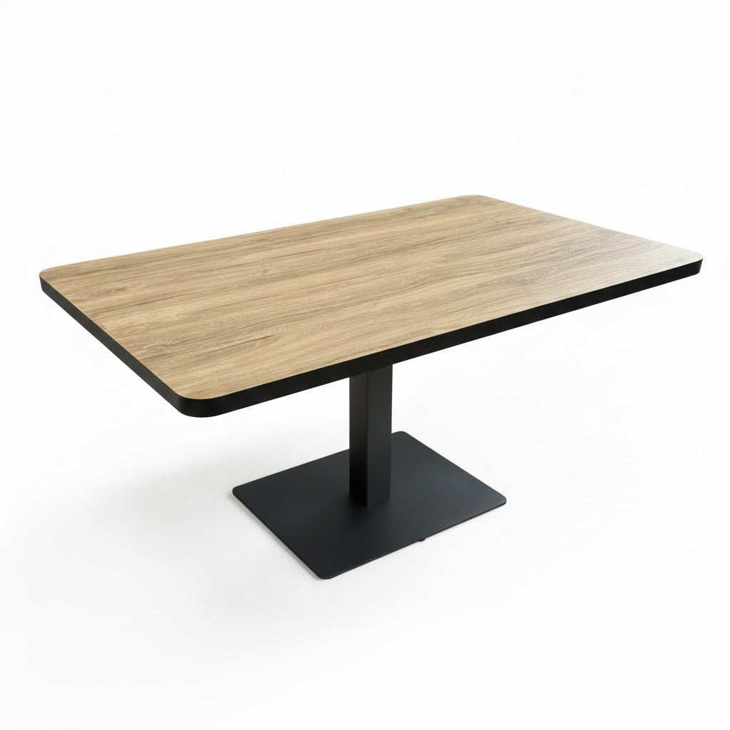 Table De Bistro Carrée 60x60x75cm - Style Industriel MDF Et Pieds En Fer
