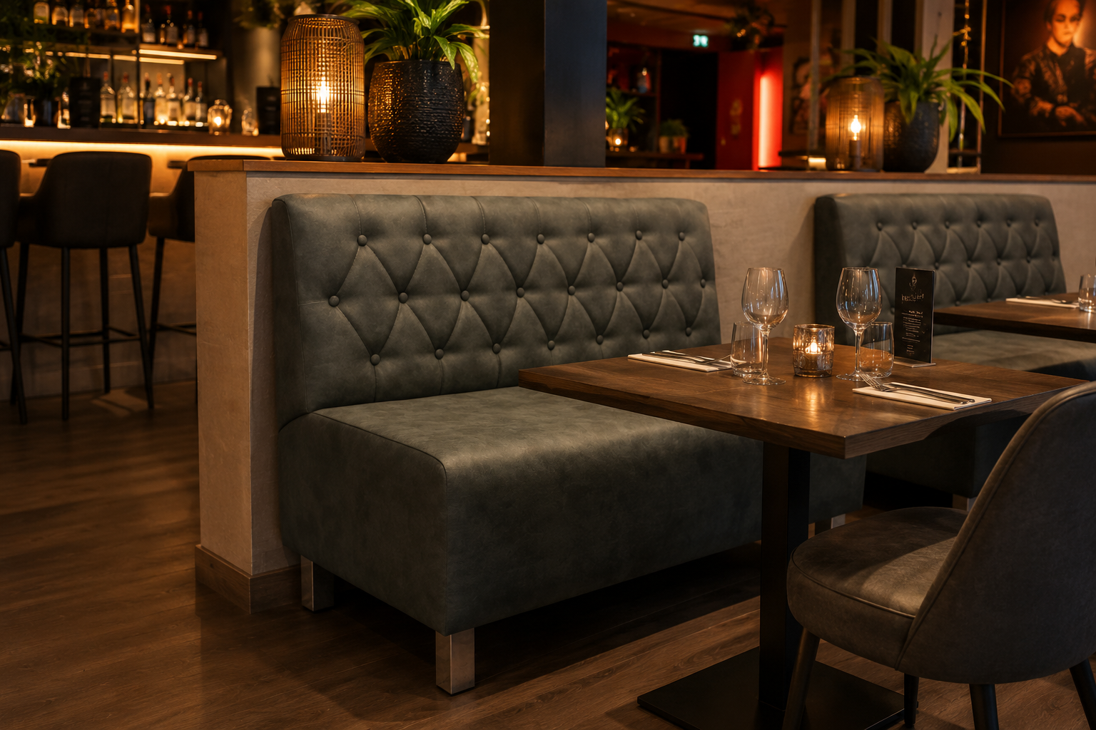 Banquette pieds métal