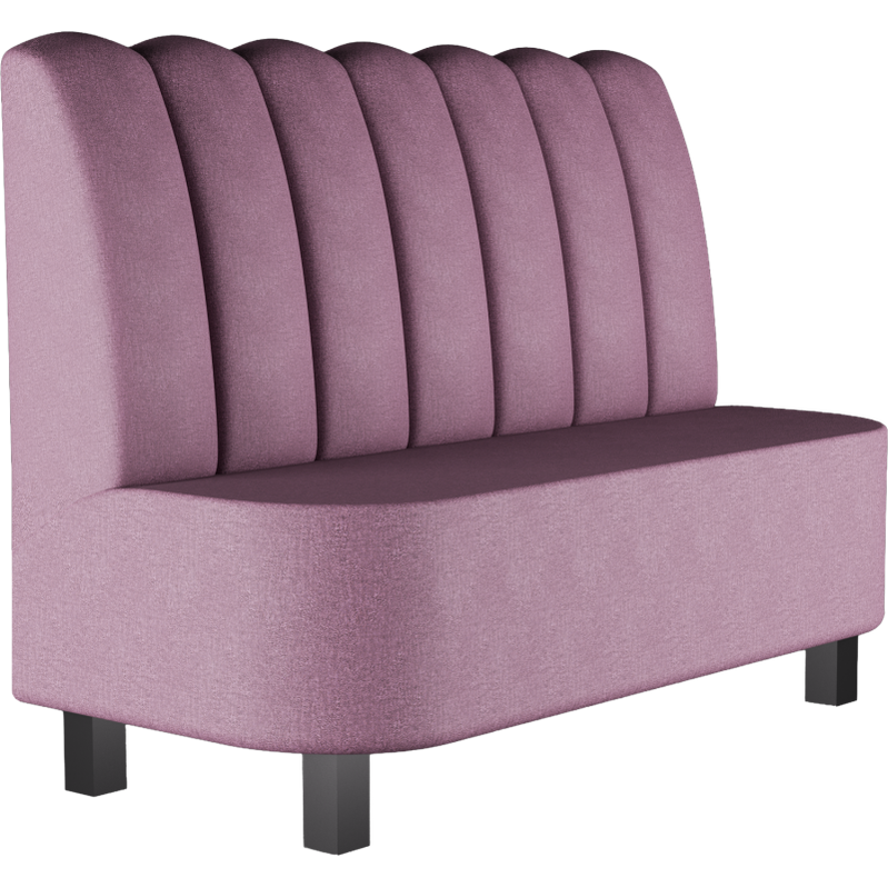 banquette de restaurant sur mesure vue de profil arrondies 