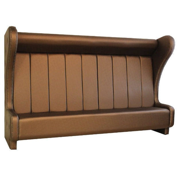 Banquette professionnelle Sultan en similicuir avec capitonnage latéral, conçue pour espaces CHR haut de gamme.