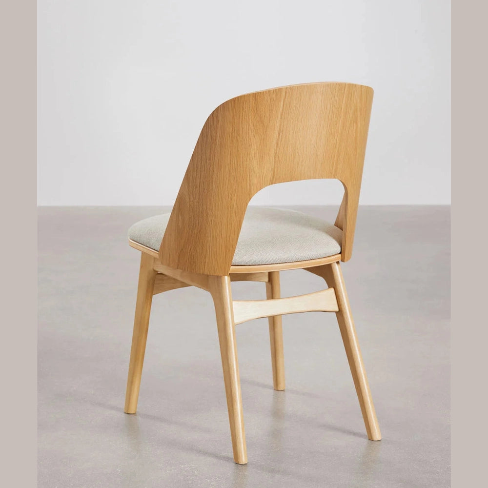 chaise Juna en bois rembourrée pour restaurant professionnel pour arrière 