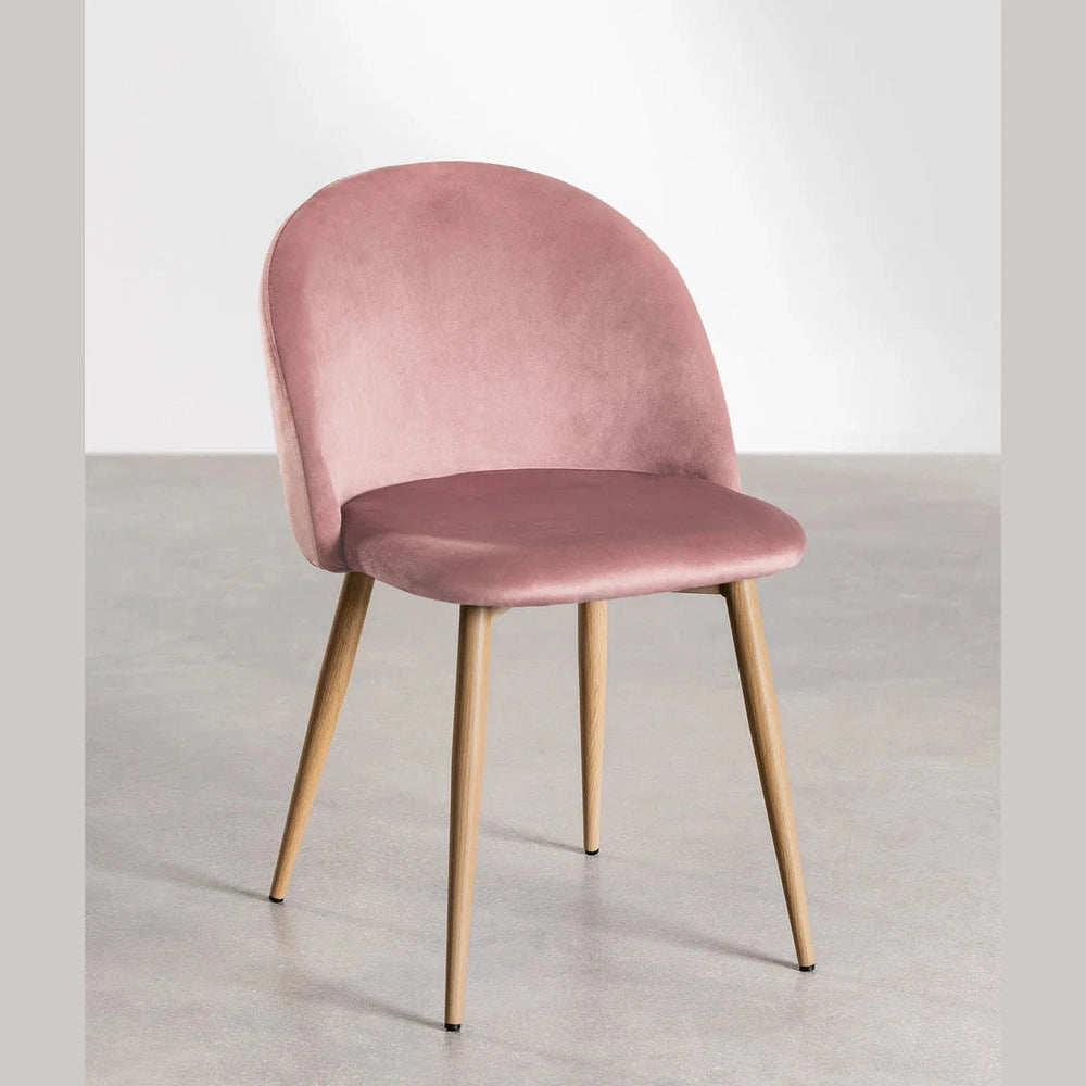 chaise pour HORECA rose velours vue de face 