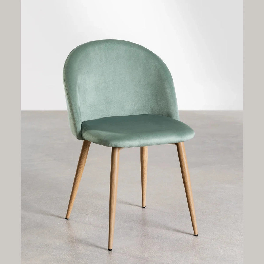chaise pour HORECA vert clair velours vue de face 
