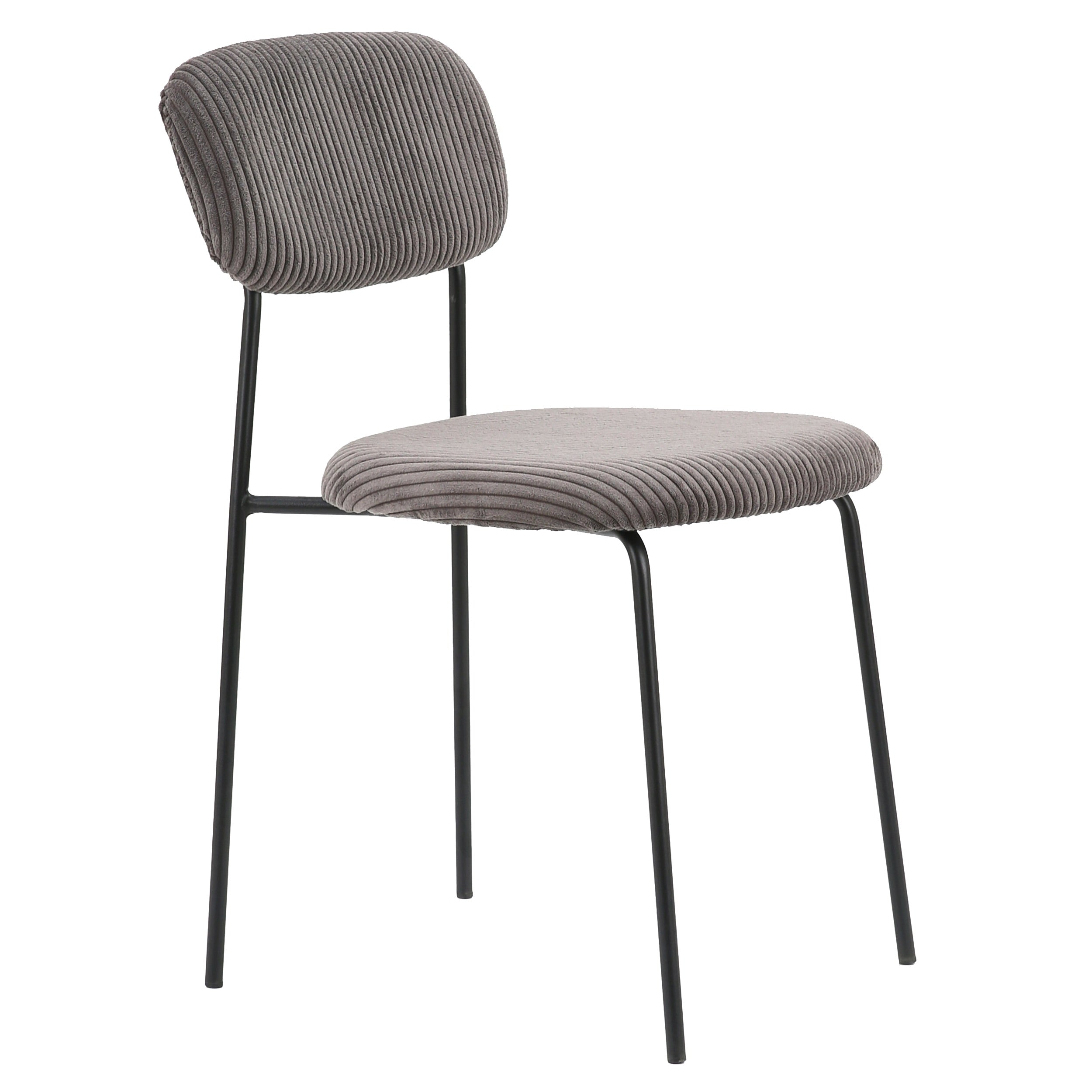 chaise de restaurant en tissus côtelé coloris gris 