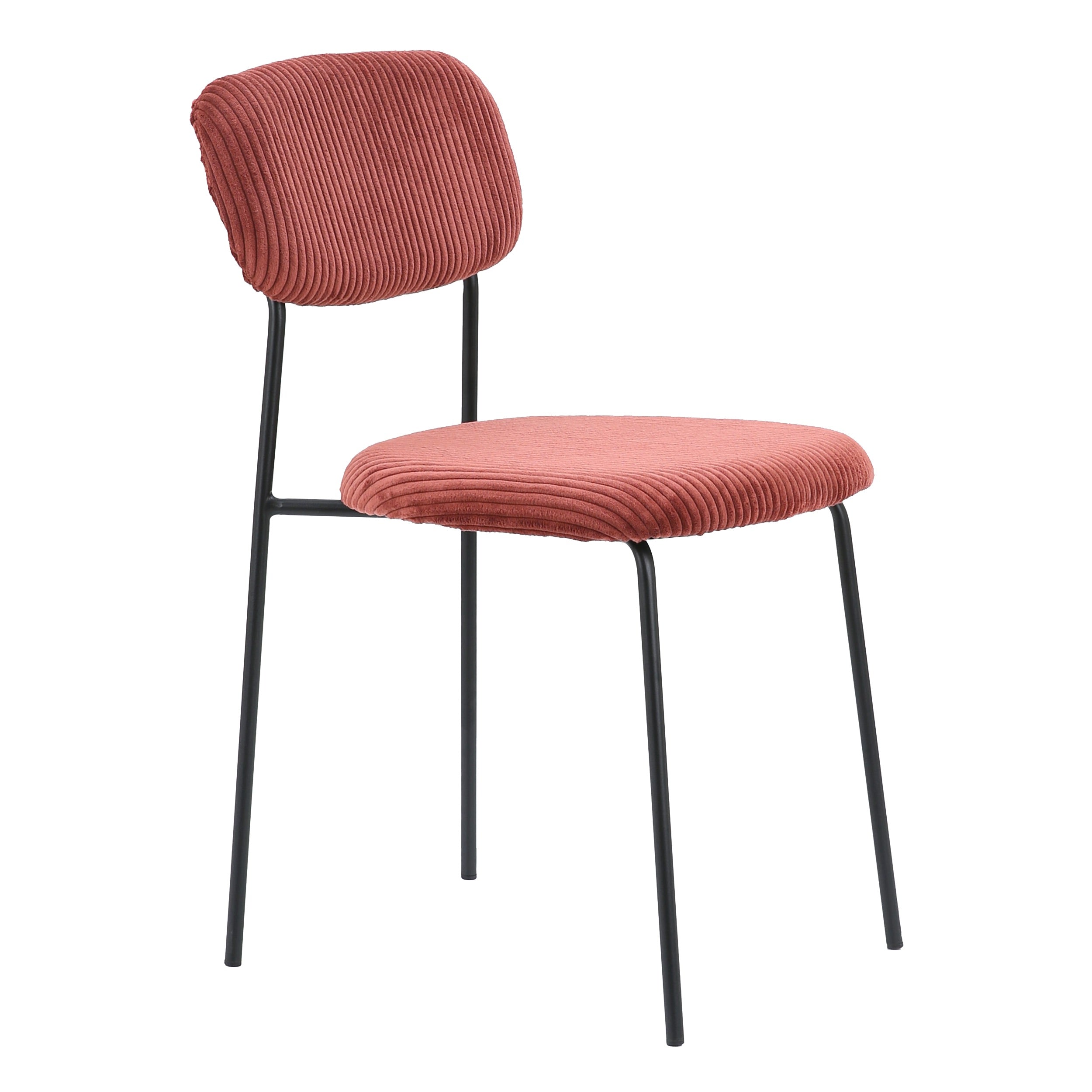 Chaise MANU pour restaurant en tissu côtelé coloris brique 