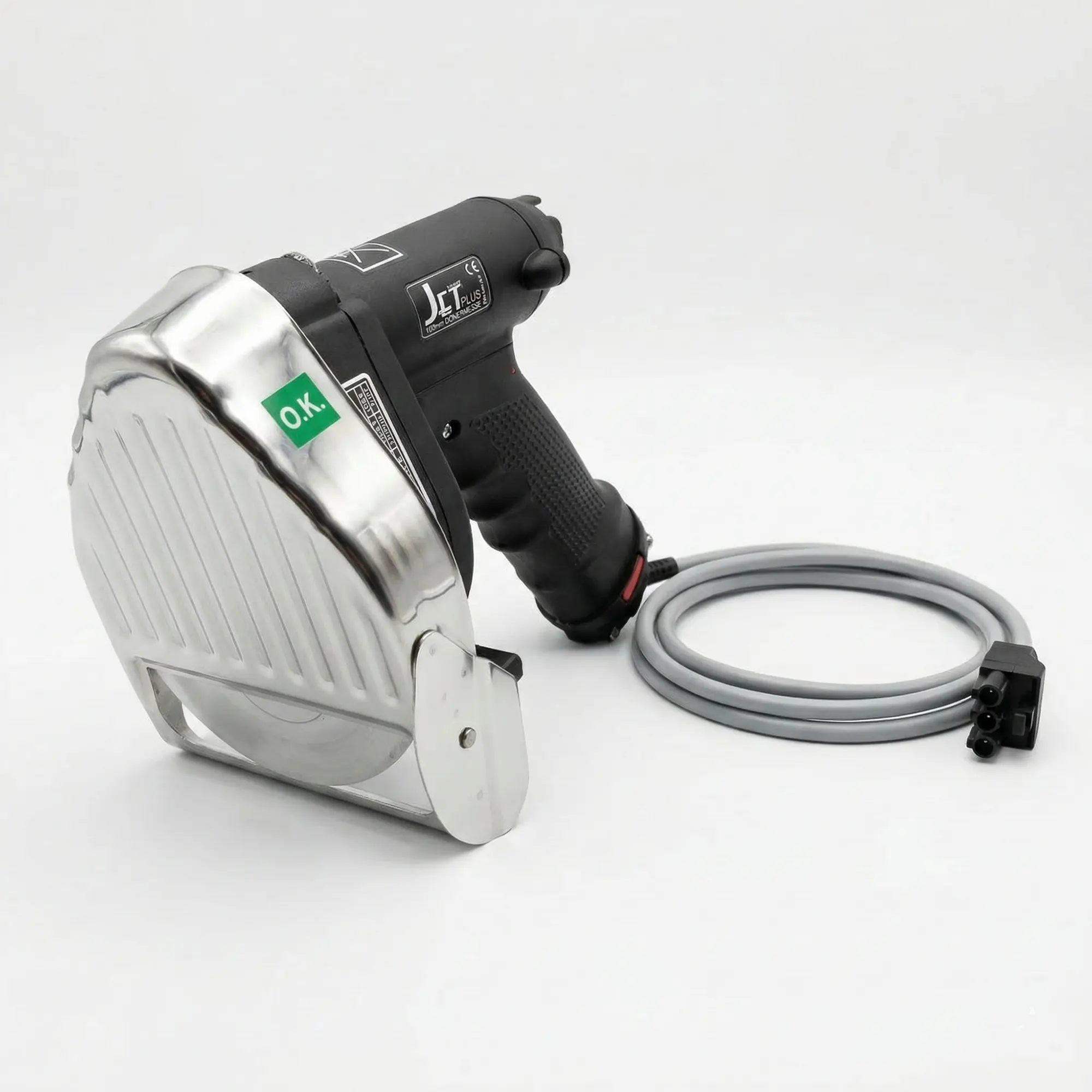 Vue latérale du couteau à kebab électrique professionnel MOBISTEEL