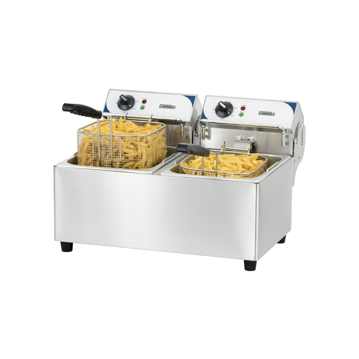friteuse électrique professionnelle double 2x7 litres Casselin tout inox