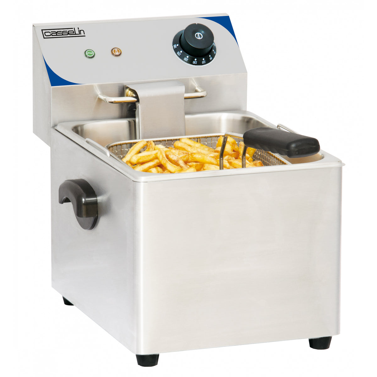 Friteuse électrique professionnelle simple 8 litres Casselin en acier inoxydable.CFE8