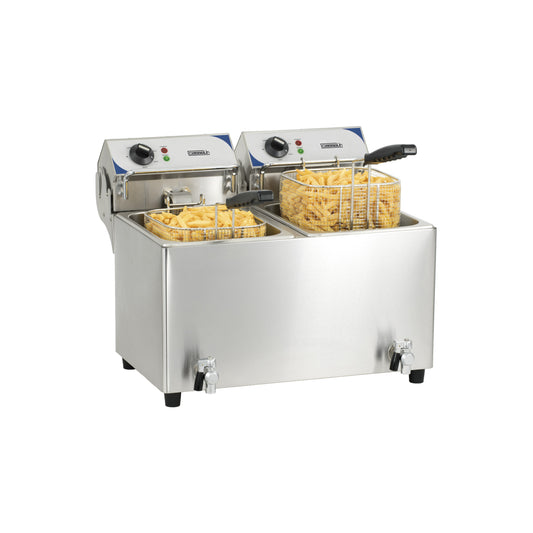 Friteuse professionnel électrique avec vanne de vidange 2 x 7 litres