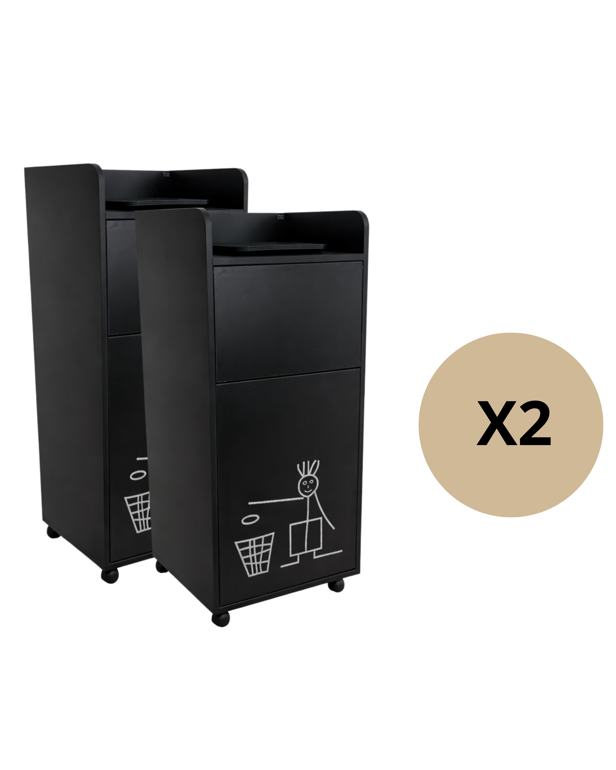 offre de lot 2 poubelle noir pour restaurant, fast food 