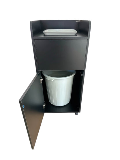 Meuble poubelle pour snack, restaurant, fast food Noir