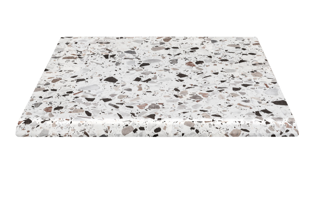 plateau de table aspect terrazzo en 60x60