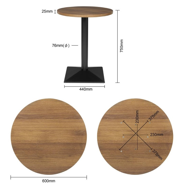 Table restaurant ronde complete 60cm