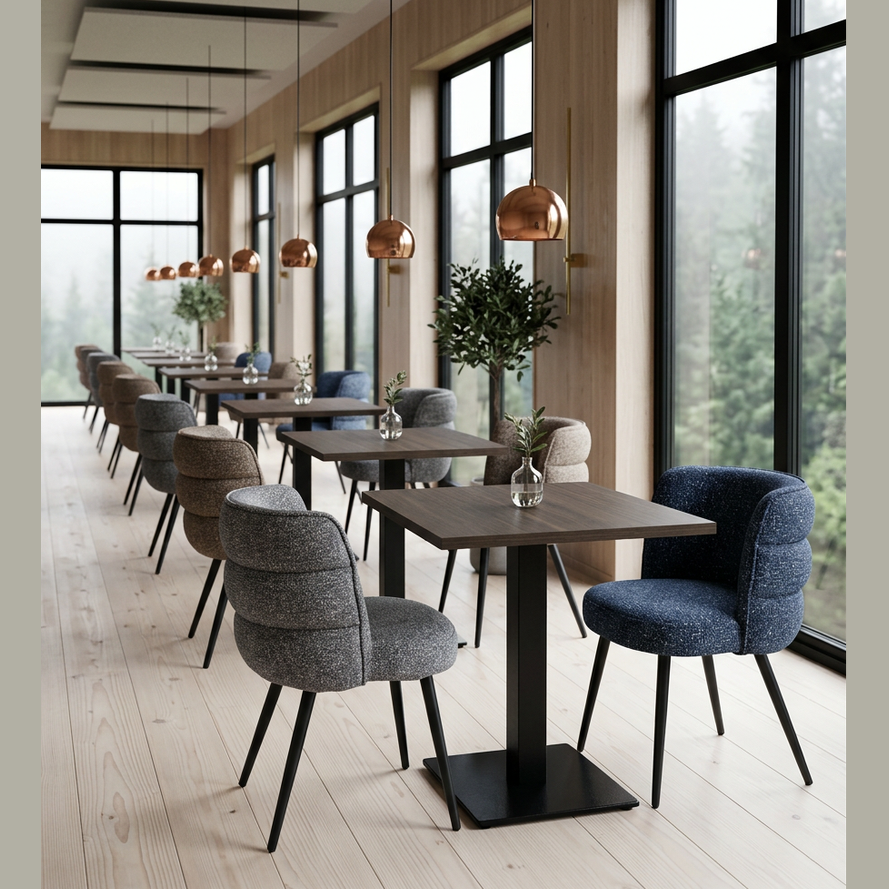 chaise Raymond dans un restaurant mise en scène 