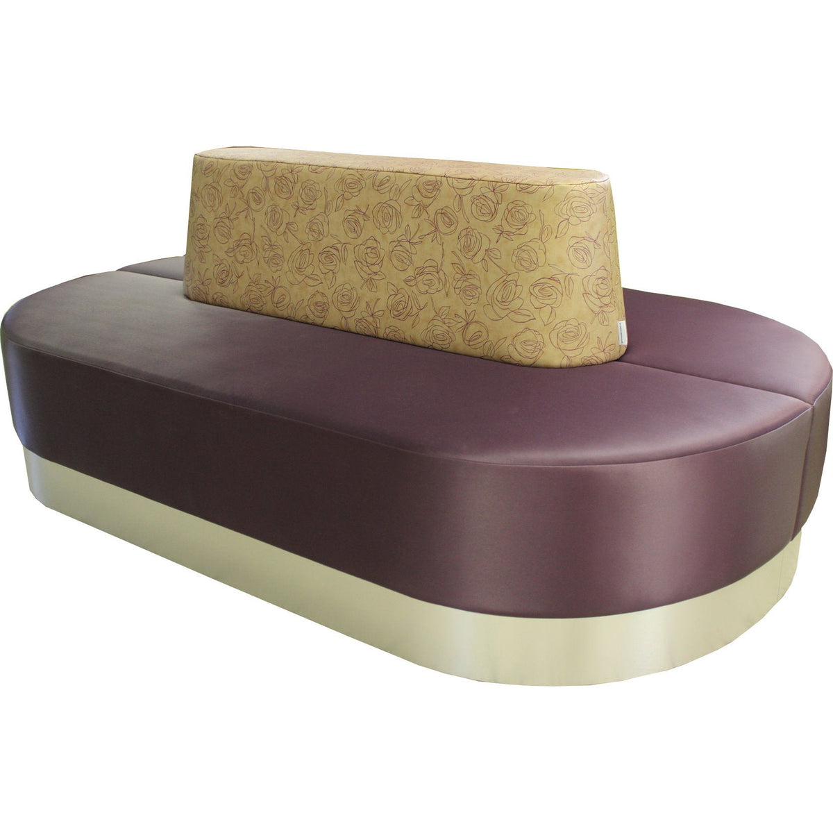 banquette ilot central rectangulaire pour hôtels, restaurant vue de profil 