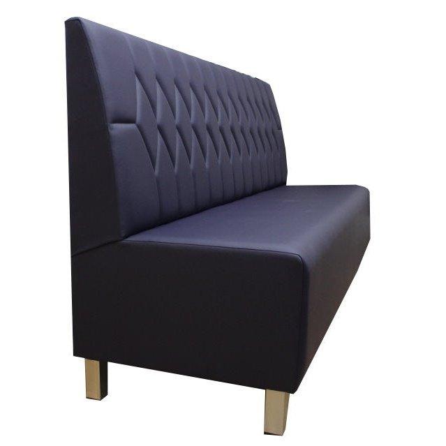 banquette restaurant pieds en métal coloris bleu vu de coté 