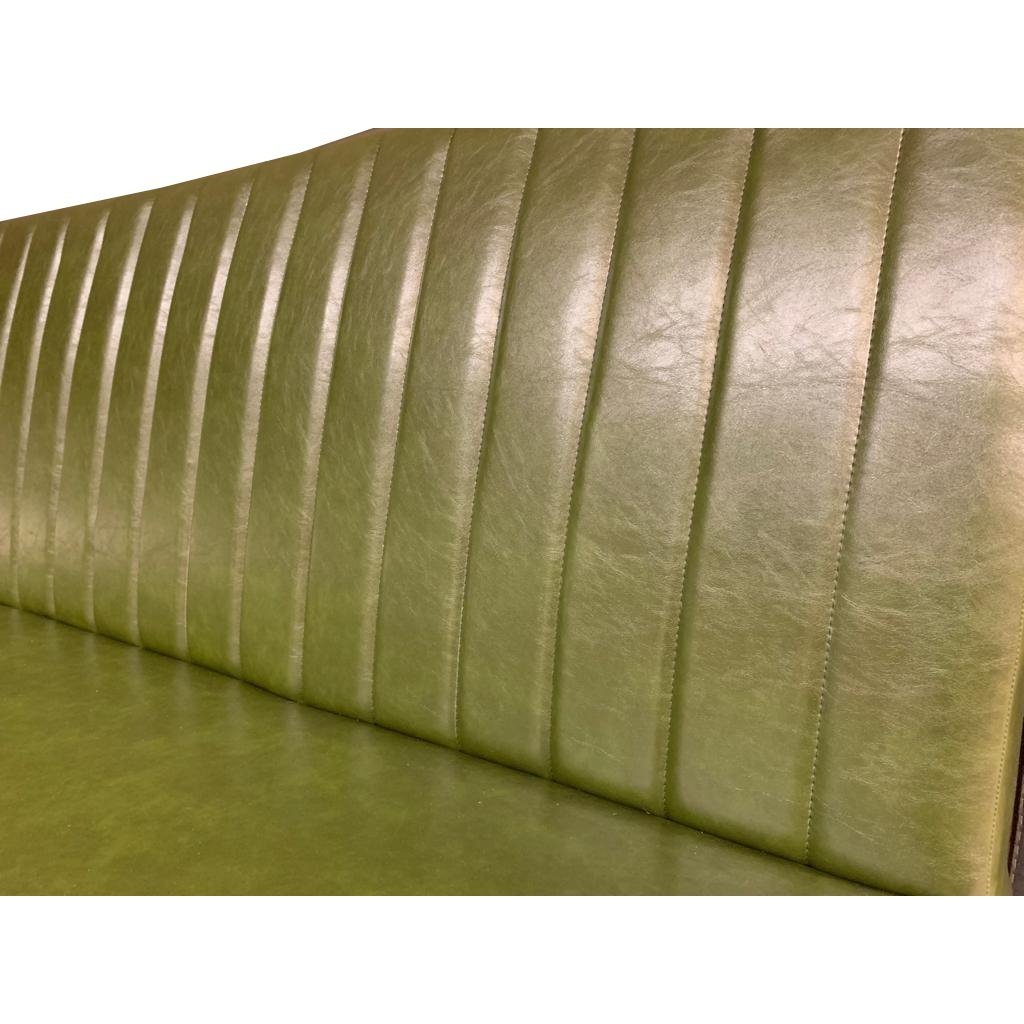 Banquette Rétro Prosofa vue zoomer sur le dossier vertical hêtre bois