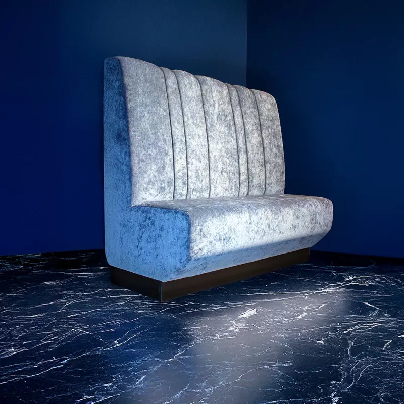 banquette pour restaurants, cafés et hôtels. coloris gris vue de profil 