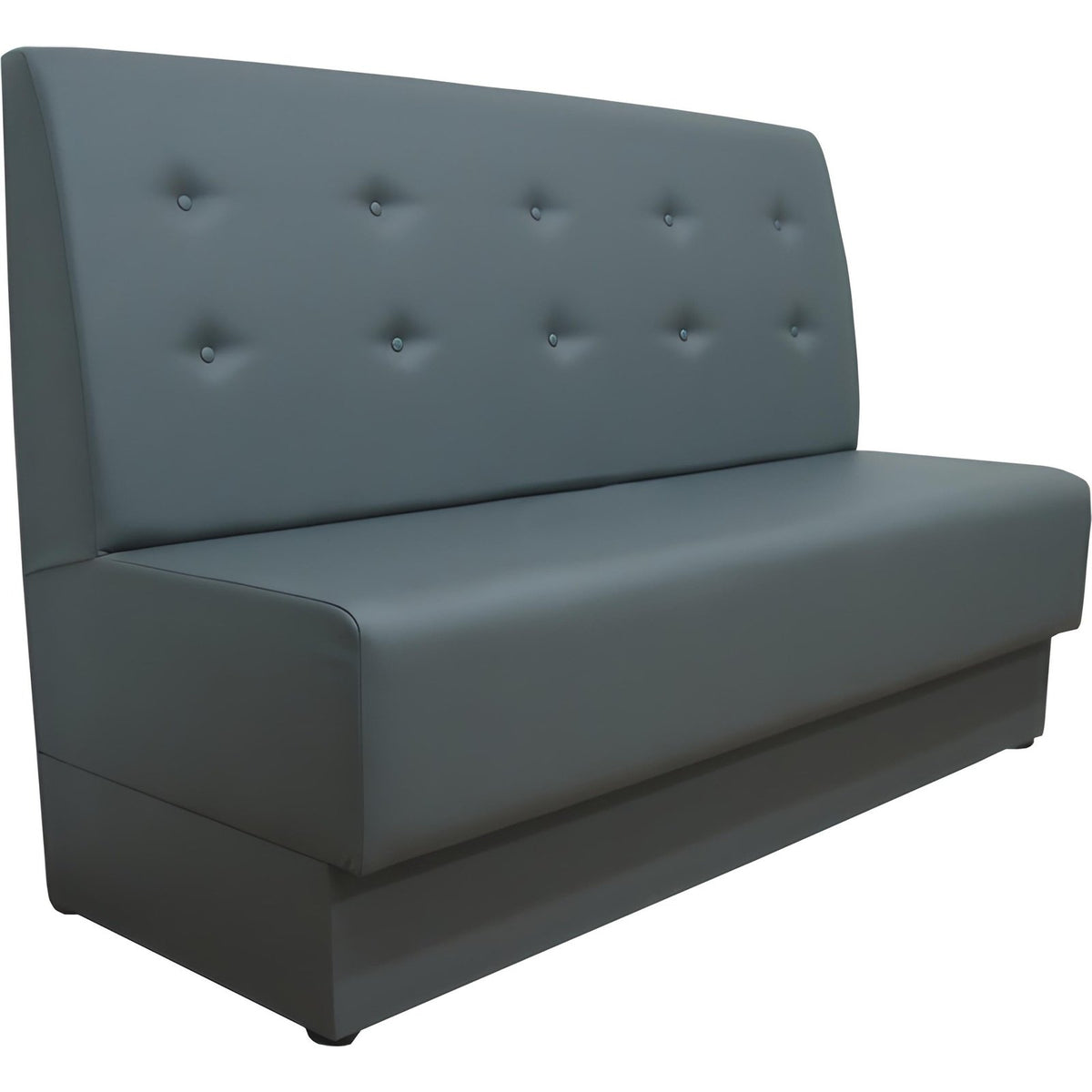 Banquette Brooklyn hêtre bois socle gris capitonné vertical