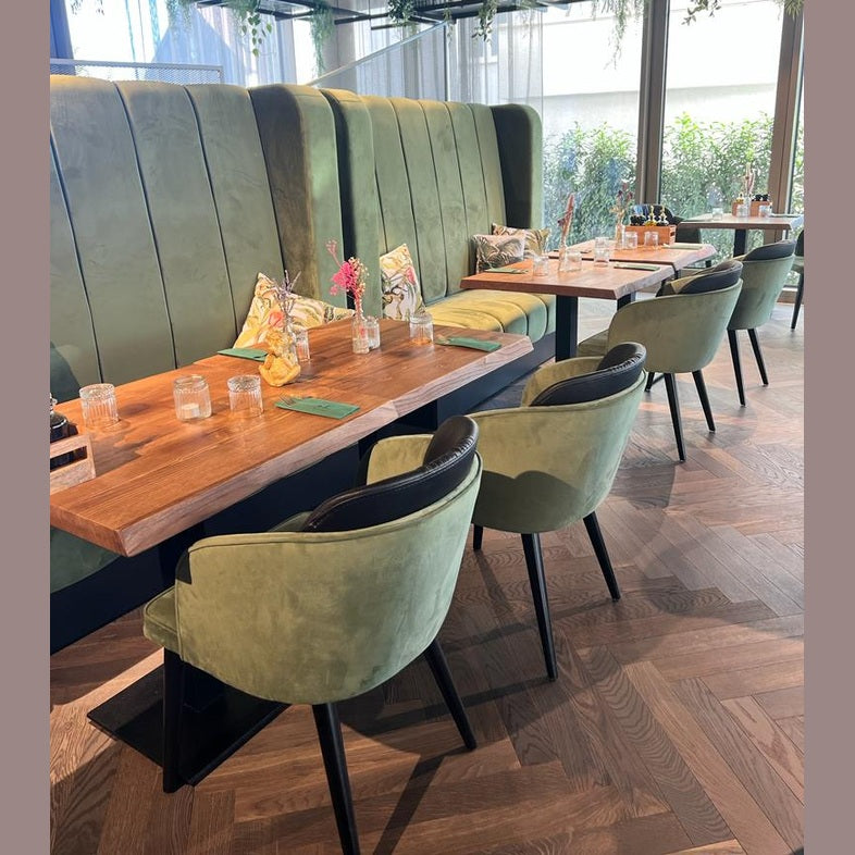 banquette sur mesure restaurant, cafés, hôtels vue d'ambiance dans un restaurant 