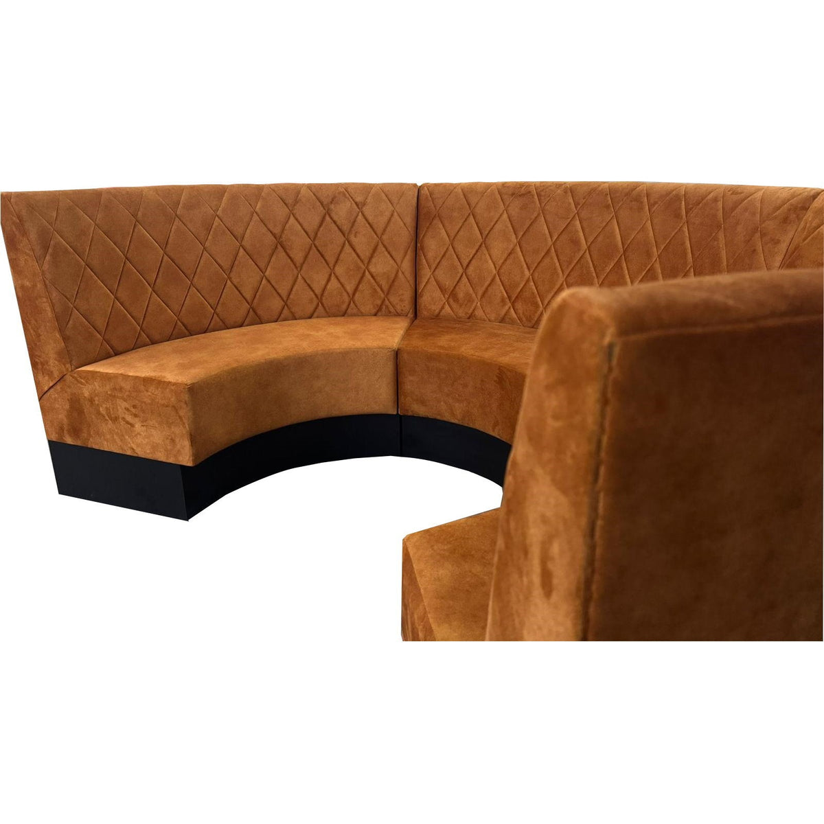 banquette rond diamant pour restaurant cafés et bar vue de profil 