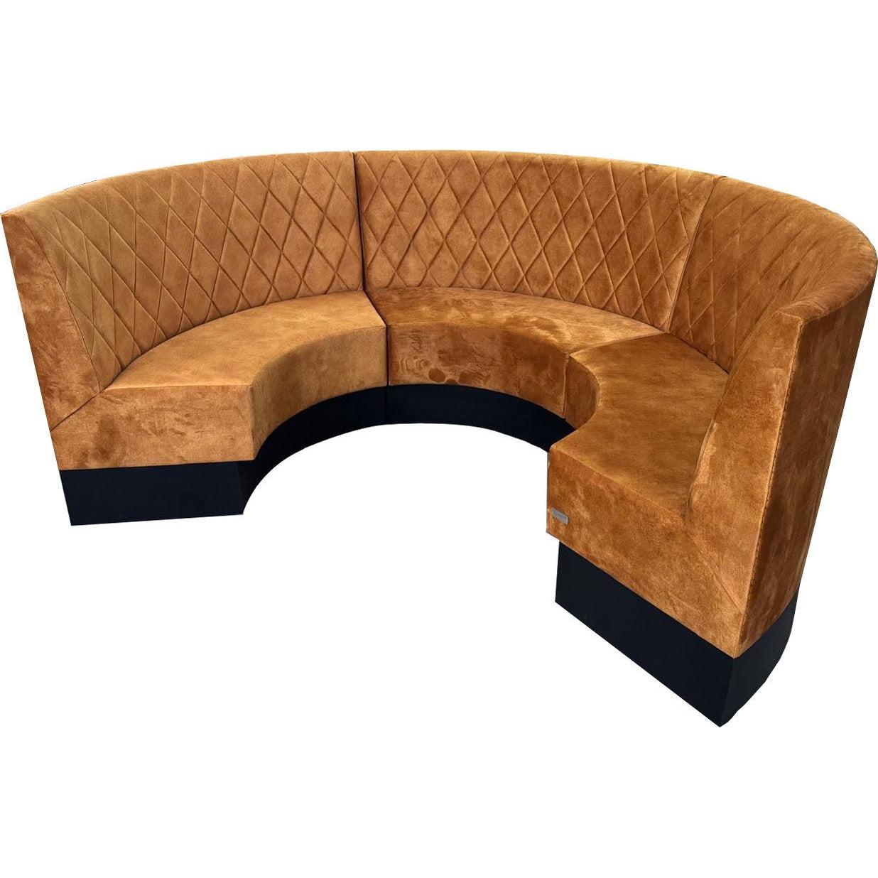 banquette rond diamant pour restaurant cafés et bar vue de face