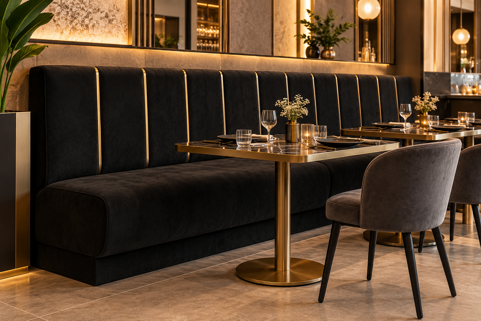 banquette dubai mise en scène dans un restaurant chic 