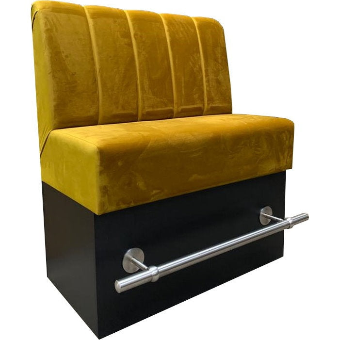 banquette haute de restaurant coloris jaunen tissus velours