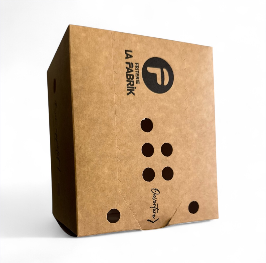 boite a frites personnalisées pour snack, fast food vue de face 