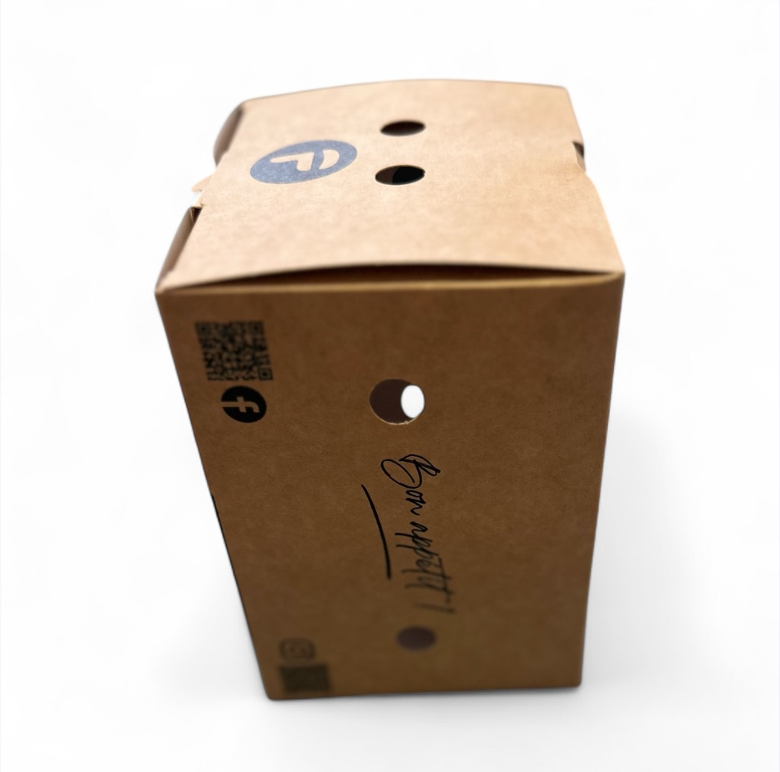 boite a frites personnalisées vue de coté 