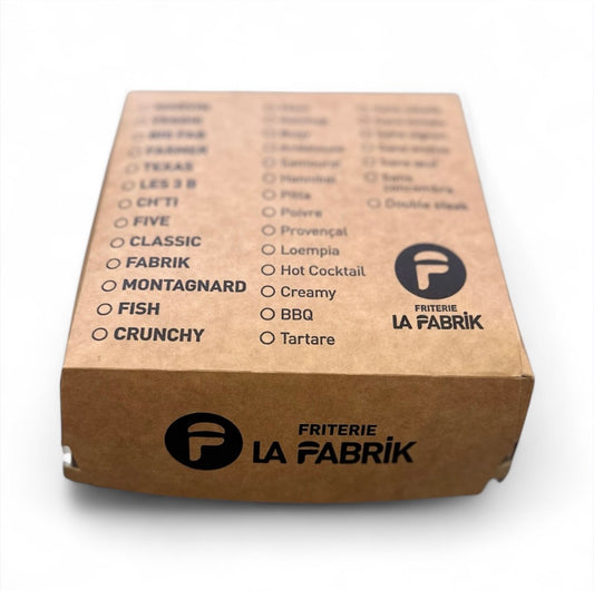 boite à hamburger pour fast food vue de face 