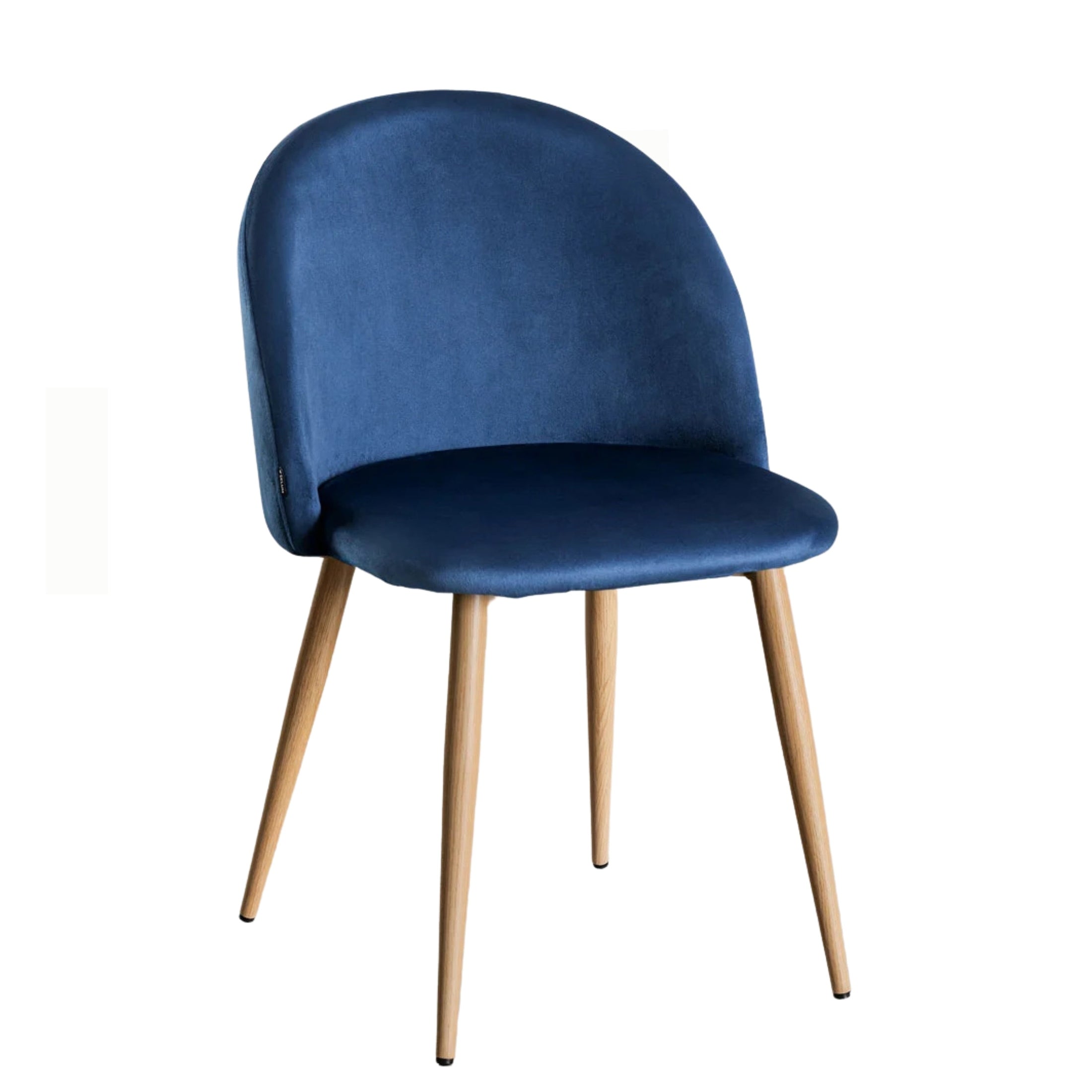chaise pour HORECA bleu velours vue de face 