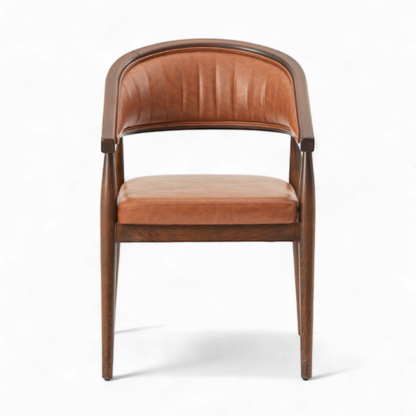 Détail du dossier courbé de la chaise Bugatti – mobilier professionnel élégant