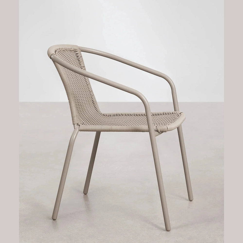 chaise d’extérieur coloris mokka en rotin synthétique