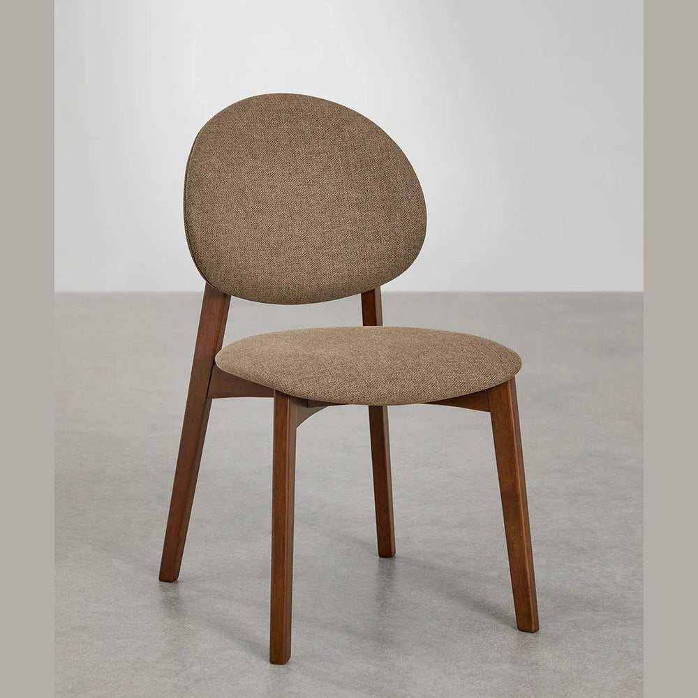 Chaise de salle à manger en bois et tissu Yamena design scandinave Prosofa