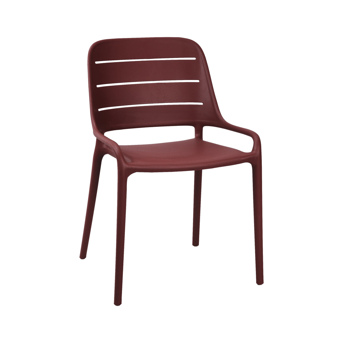 Chaise de terrasse professionnelle Foggia coloris rouge Angola Red en polypropylène monobloc.