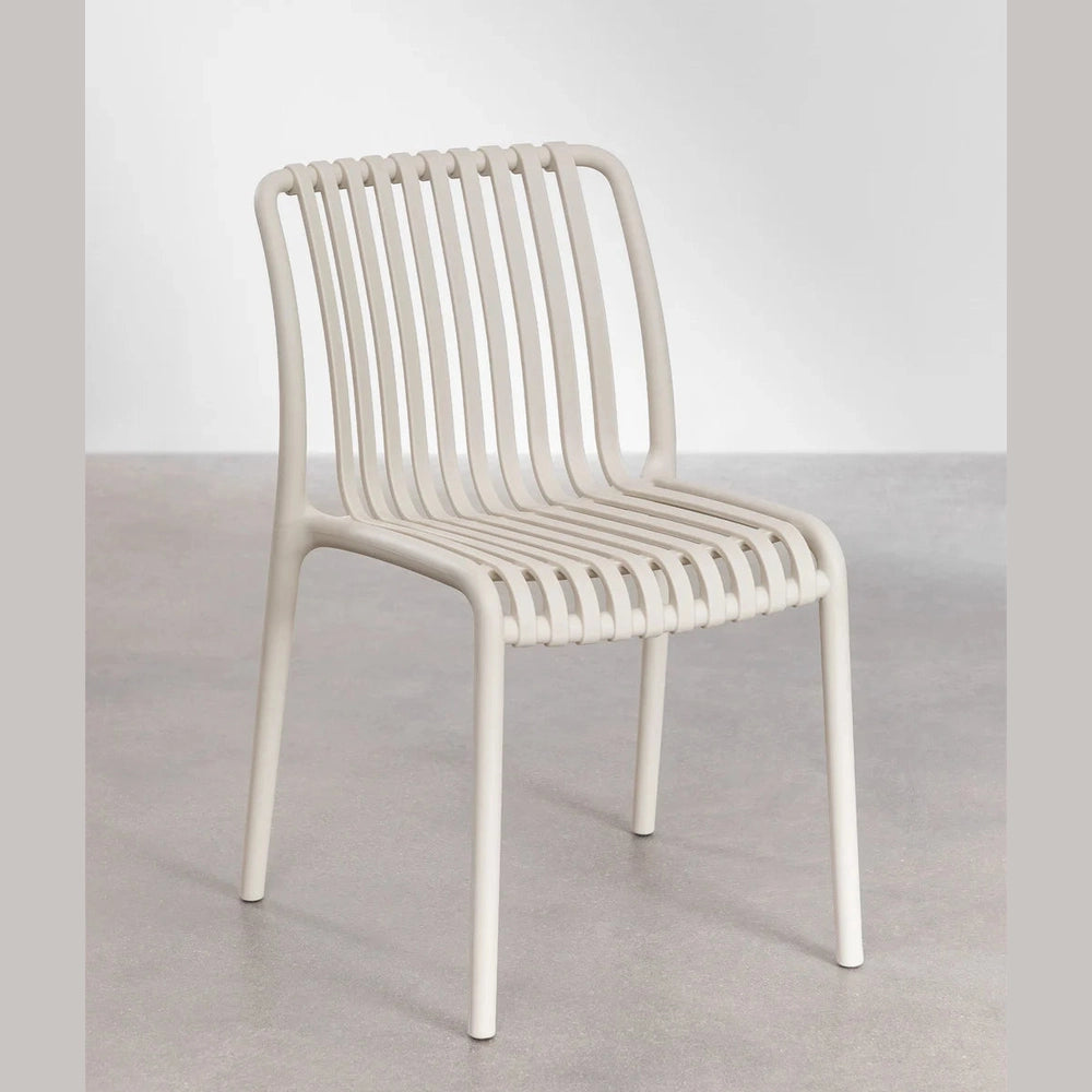 Chaise de jardin professionnelle Wendell en polypropylène blanc pour terrasse de restaurant